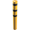 Bollard | steel tube  273 x 5 mm | yellow / black | stationary, for casting in concrete | total length: 2000 mm | with welded steel cap